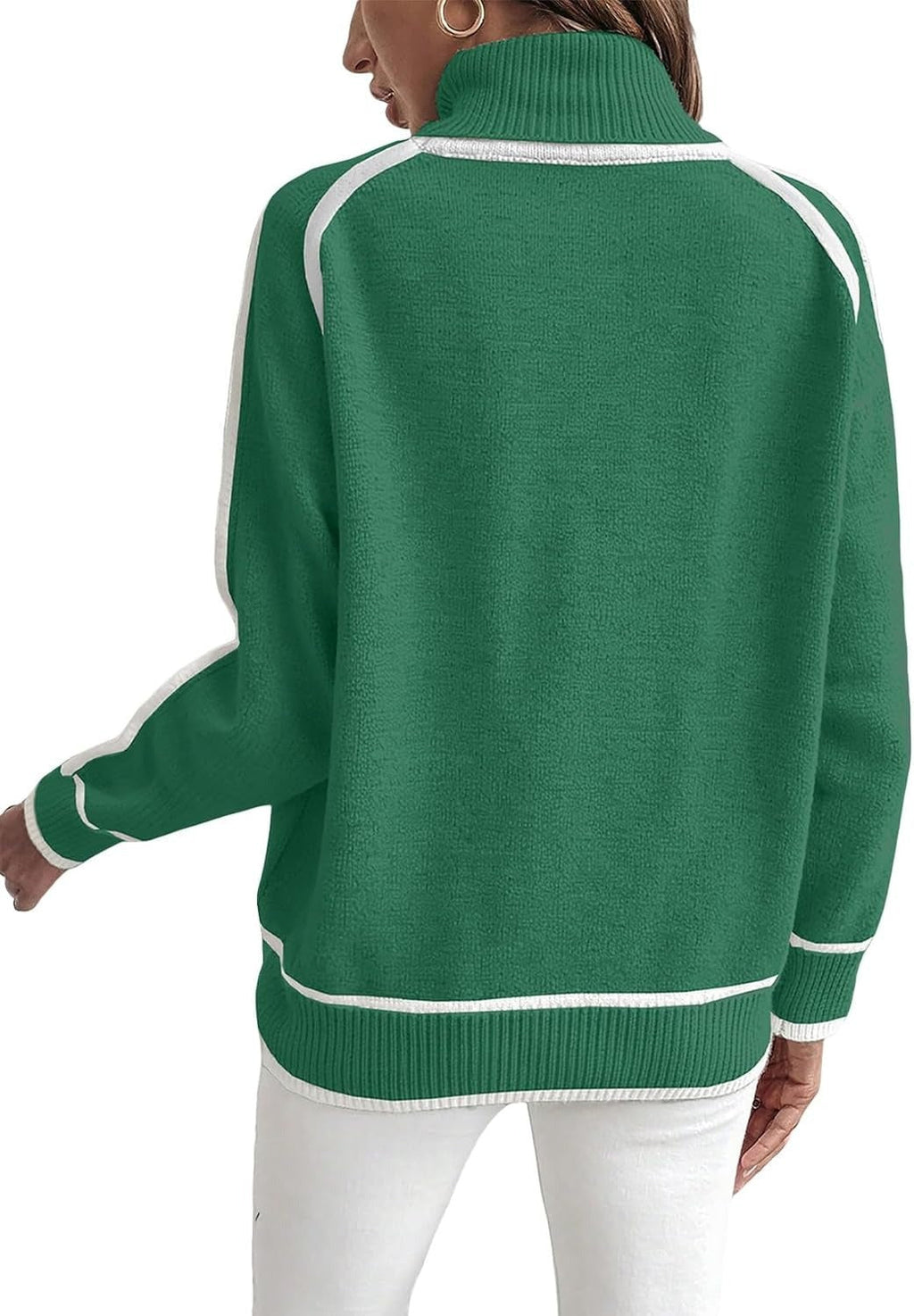 Damen Übergroße Strickpullover mit Stehkragen WW