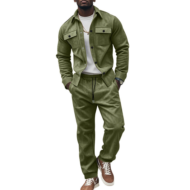 Herren lässiger Utility-Anzug aus Mikrofaser mit praktischen Taschen WW