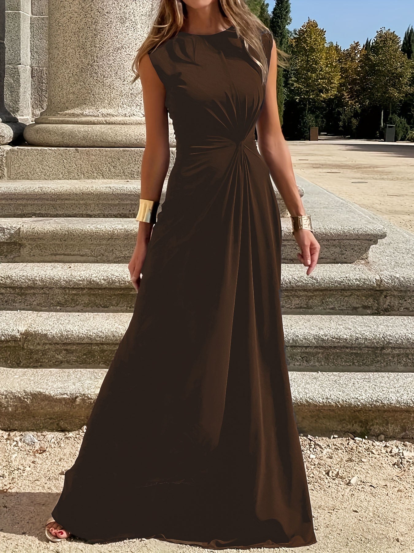 Damen Maxikleid mit elegantem Wickeldesign und schmeichelndem Schnitt WW