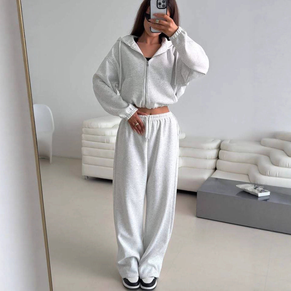Damen lässige Kapuzenjacke mit hohem Kragen und Reißverschluss WW