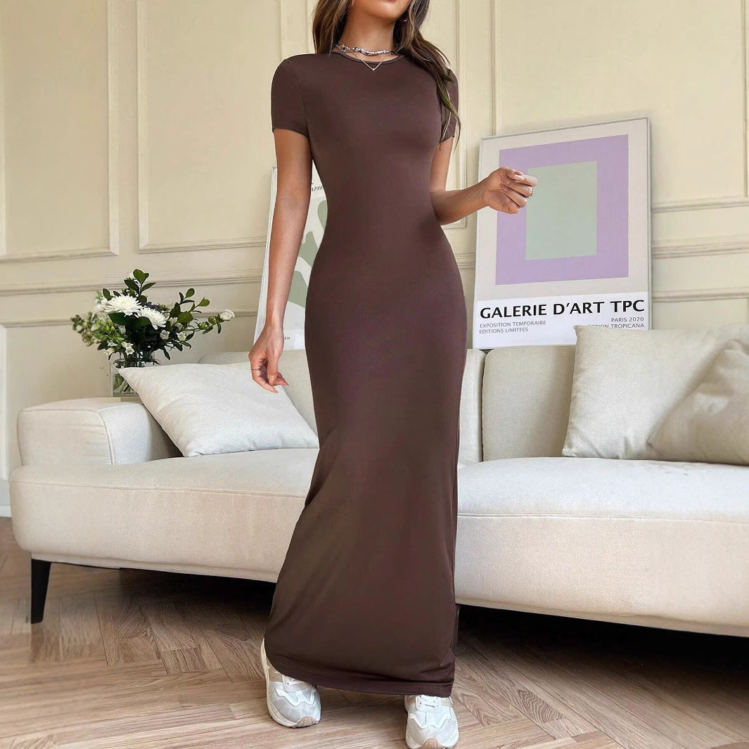 Damen Bodycon Maxi Kleid WW