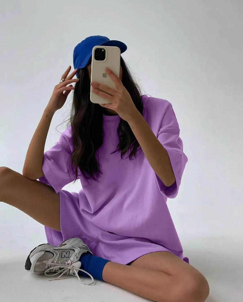 Damen sportliches Set aus lässigem T-Shirt und bequemen Shorts WW