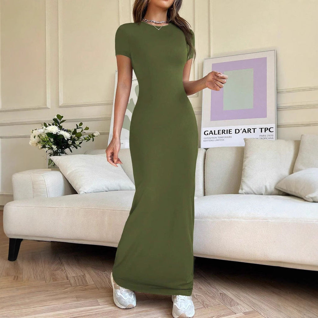 Damen Bodycon Maxi Kleid WW