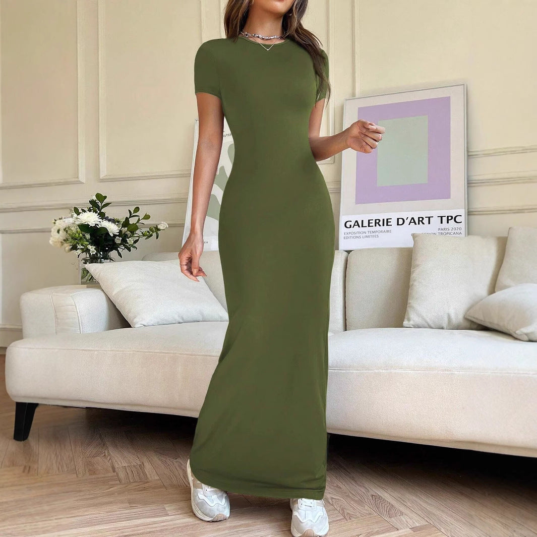 Damen Bodycon Maxi Kleid WW