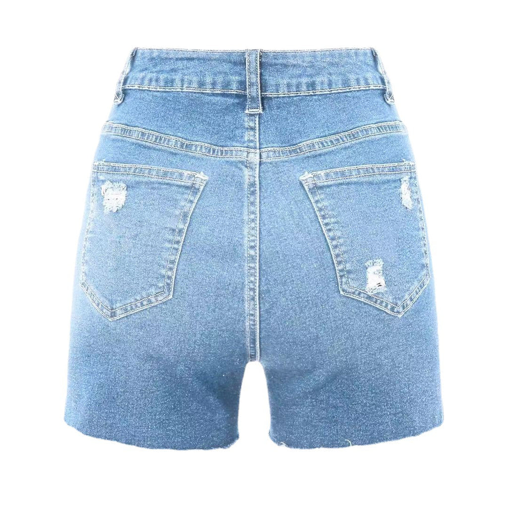 Damen Jeans-Shorts mit modischen Distressed-Details WW