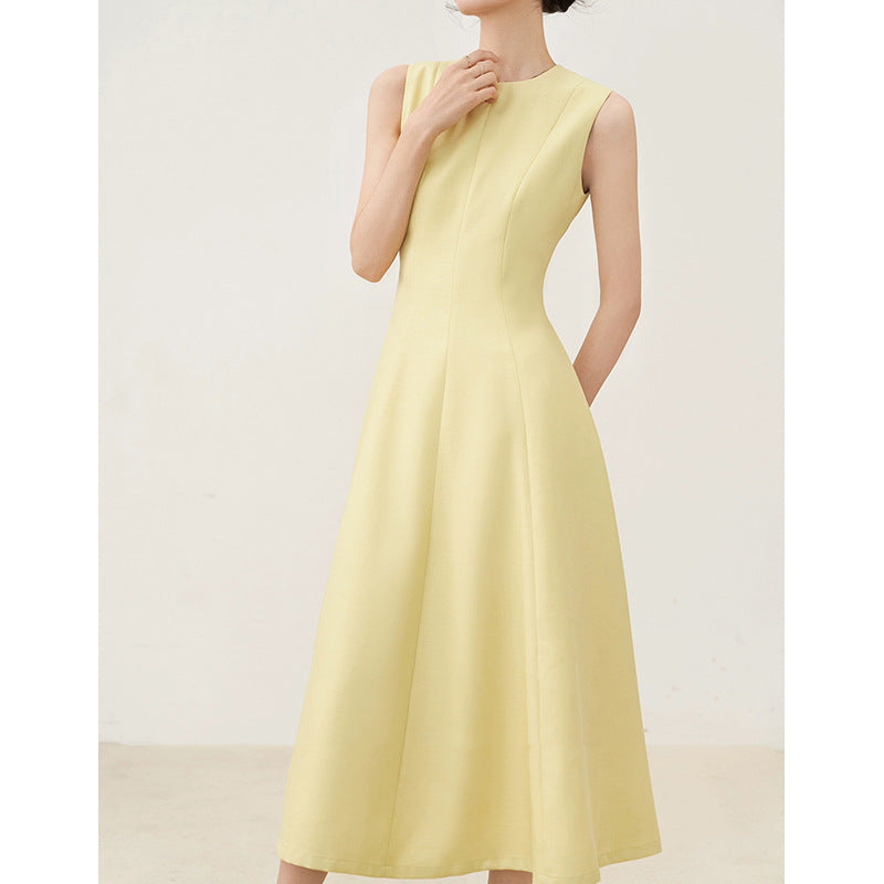 Damen A-Linien Midi Kleid mit gefaltetem Oberteil WW