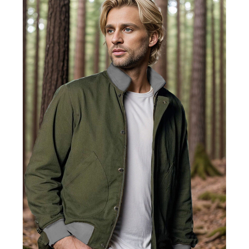 Herren Übergangsjacke mit hohem Kragen und praktischen Taschen WW