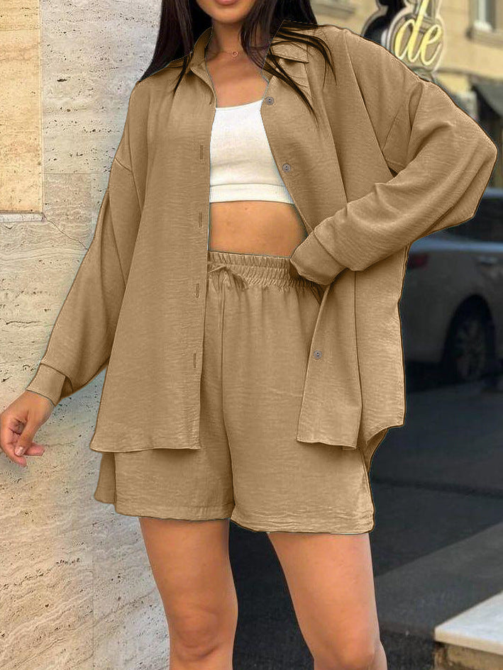 Damen Freizeit Button-Up Lounge Set WW