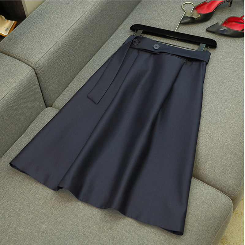 Damen A-Linien Midi-Rock mit Schleifen-Detail WW