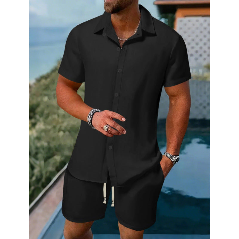 Herren lässiges Kurzarmhemd und Shorts Set WW