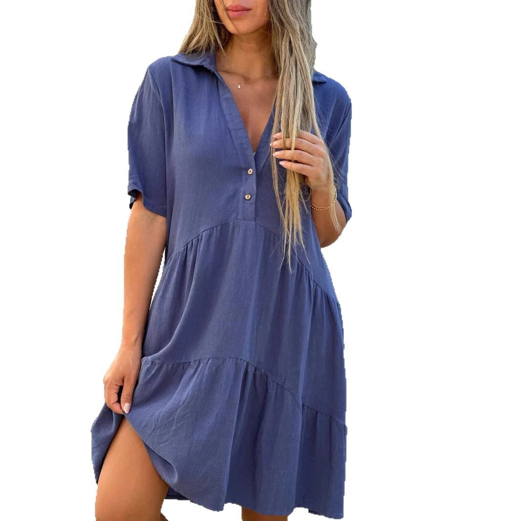 Damen lässiges Hemdkleid WW