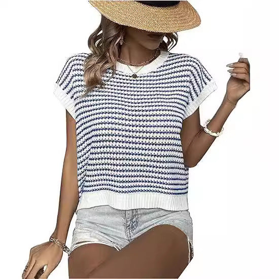 Damen lässiger Strickpullover mit modernem Waffelmuster WW