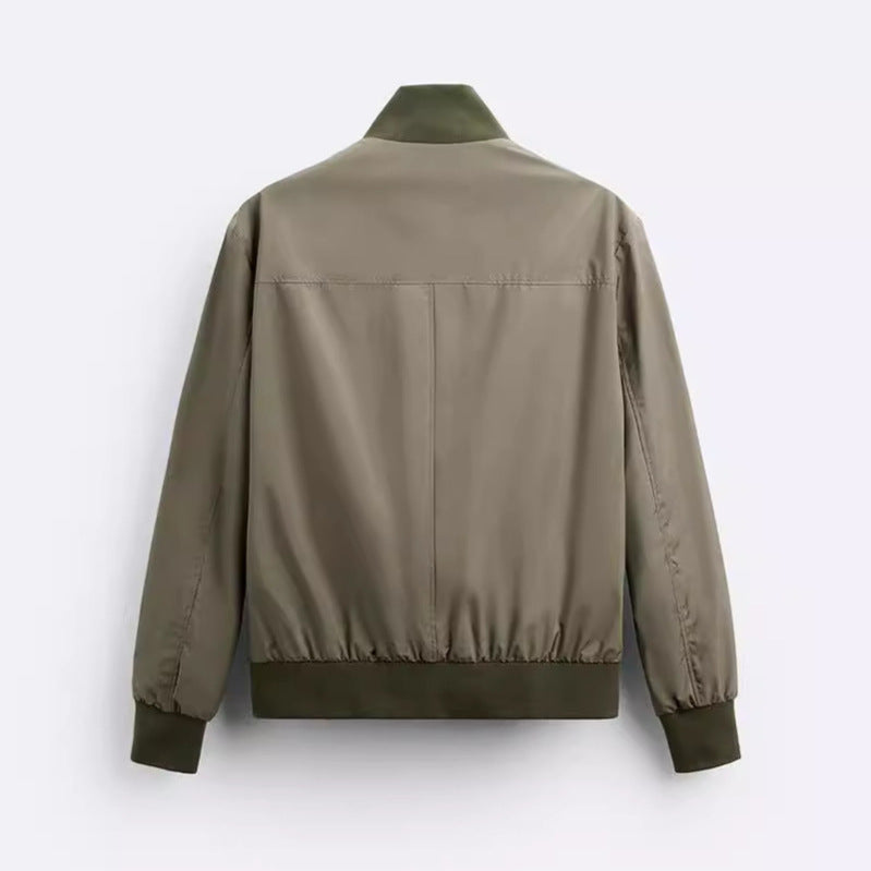 Herren modische Übergangsjacke mit multifunktionalen Taschen und hohem Stehkragen WW