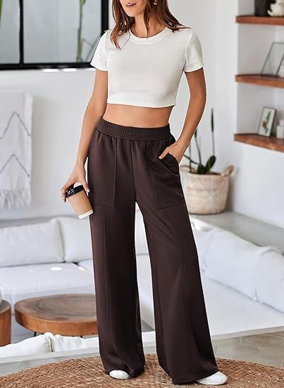Damen Relaxed Fit Weite Hosen WW