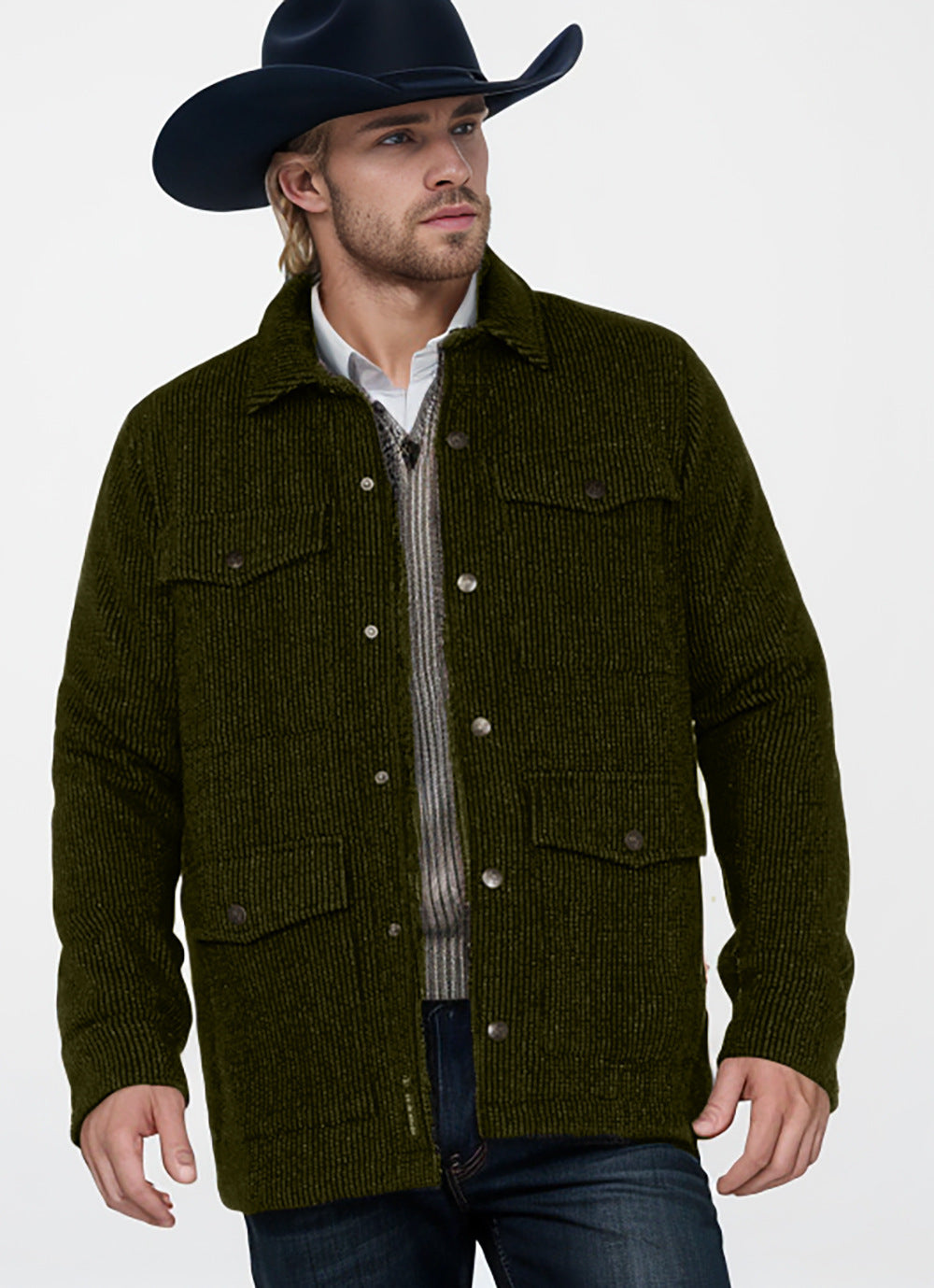 Herren casual Jahreszeitenjacke mit strukturiertem Baumwollmix und praktischen Taschen WW