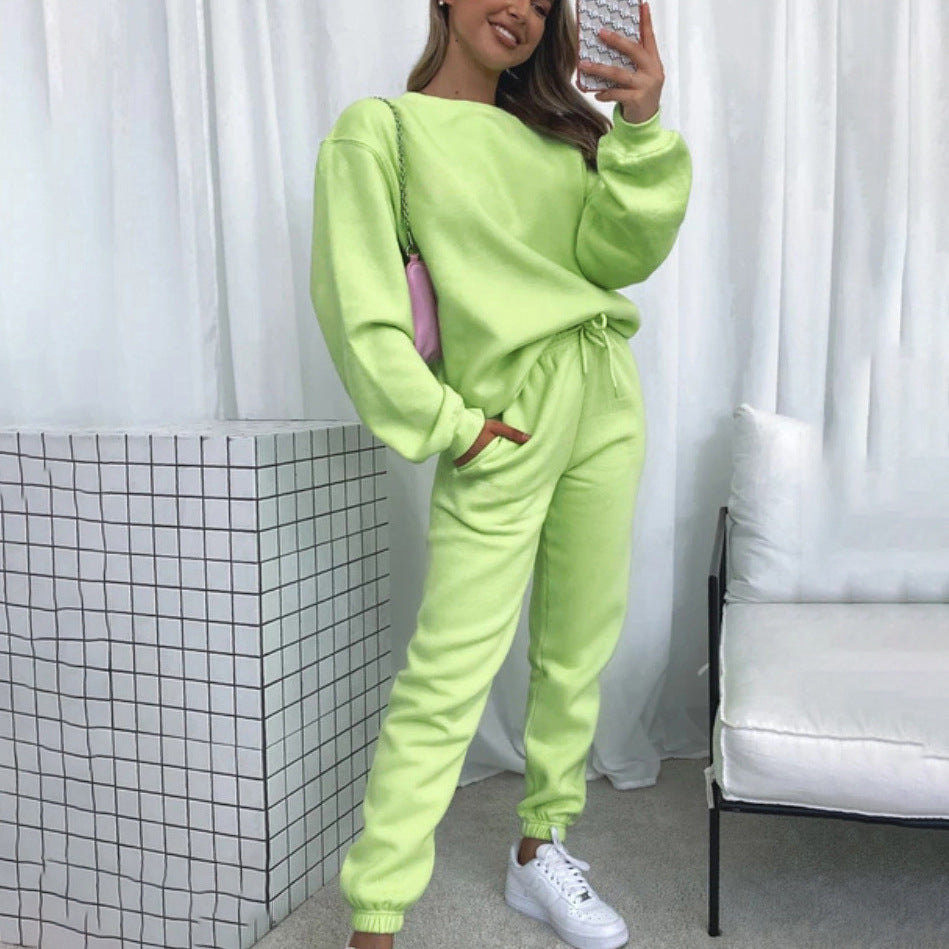 Damen angesagtes Oversized Loungewear-Set aus weichem Fleece WW