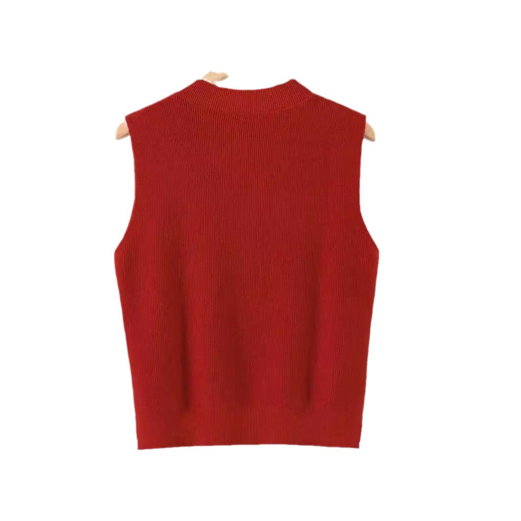 Damen elegantes V-Ausschnitt Strickoberteil WW