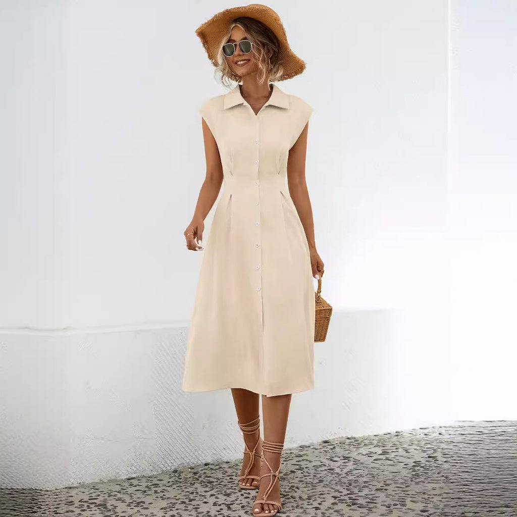 Damen Hemdblusenkleid mit schickem Kragen und tailliertem Design WW