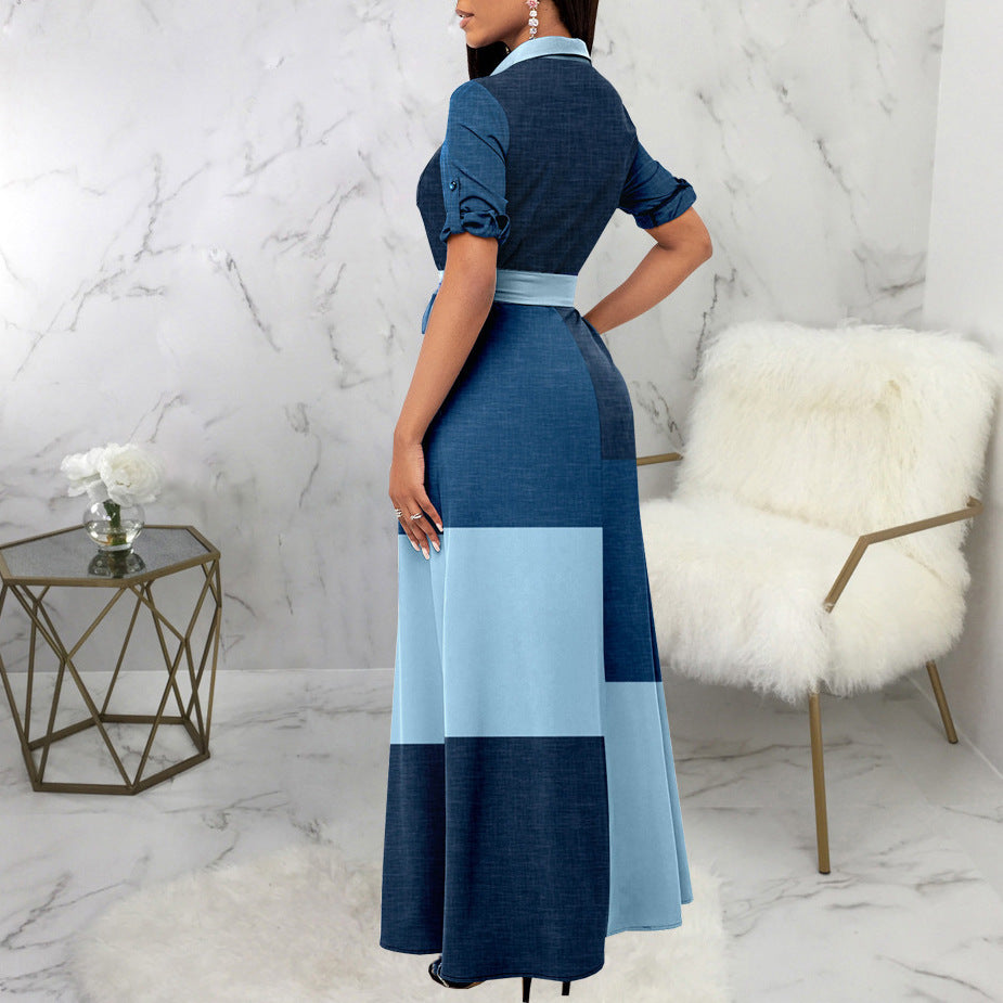 Damen Maxikleid mit tailliertem Schnitt und abnehmbaren Gürtel WW