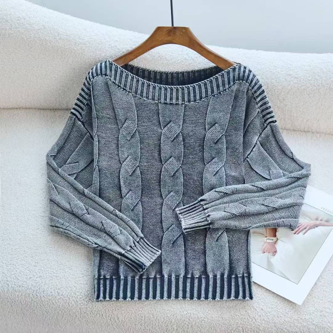 Damen Pullover im modernem Zopfdesign mit übergroßer Silhouette WW