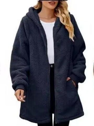 Damen Kuschelige Fleece-Jacke im Oversized-Stil WW