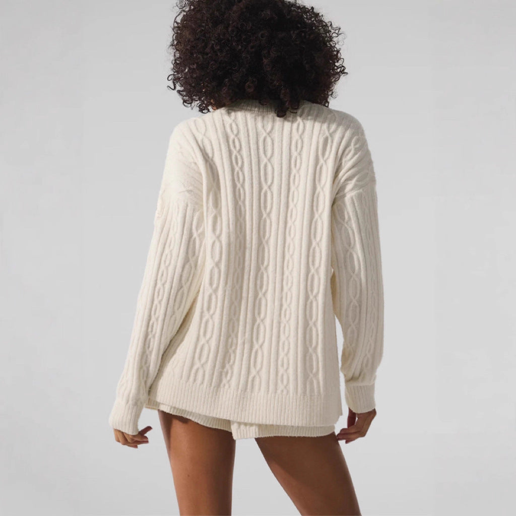Damen Grobstrick Cardigan mit lässigem Schnitt und weichen Ärmeln WW