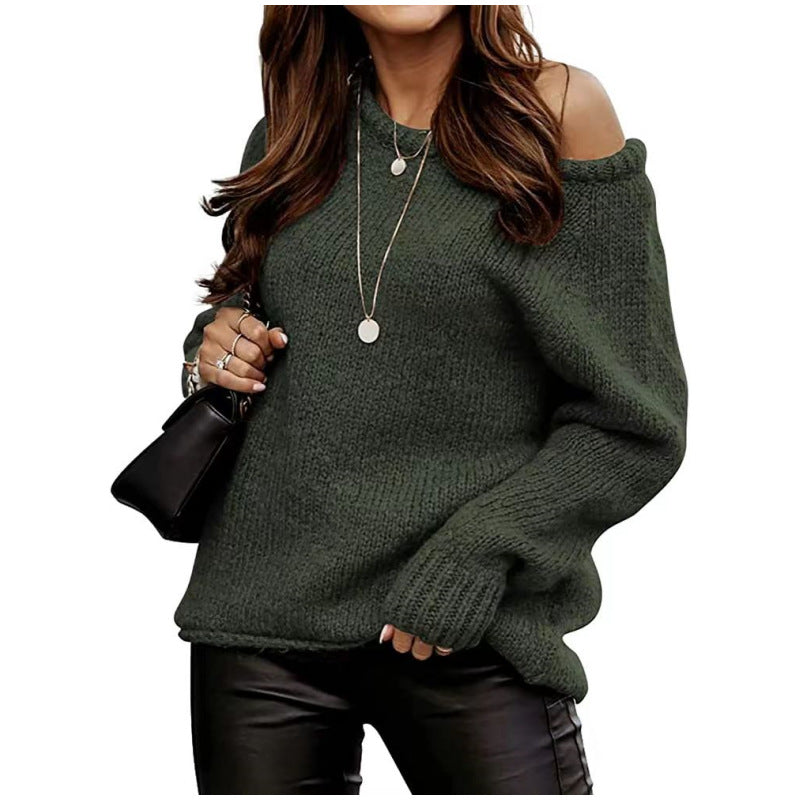 Damen Off-Shoulder Strickpullover WW