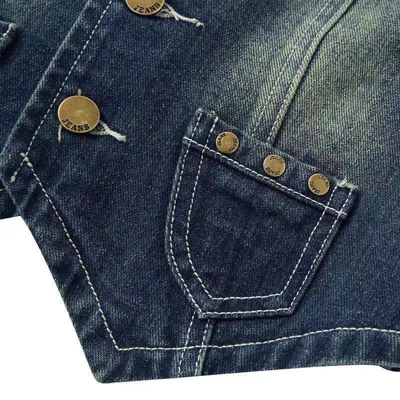 Damen Jeans-Weste mit praktischen Taschen und modischem Detail WW