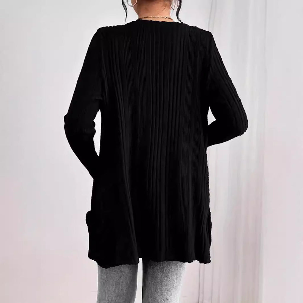 Damen Strickjacke mit strukturiertem Rippdesign und praktischen Taschen WW