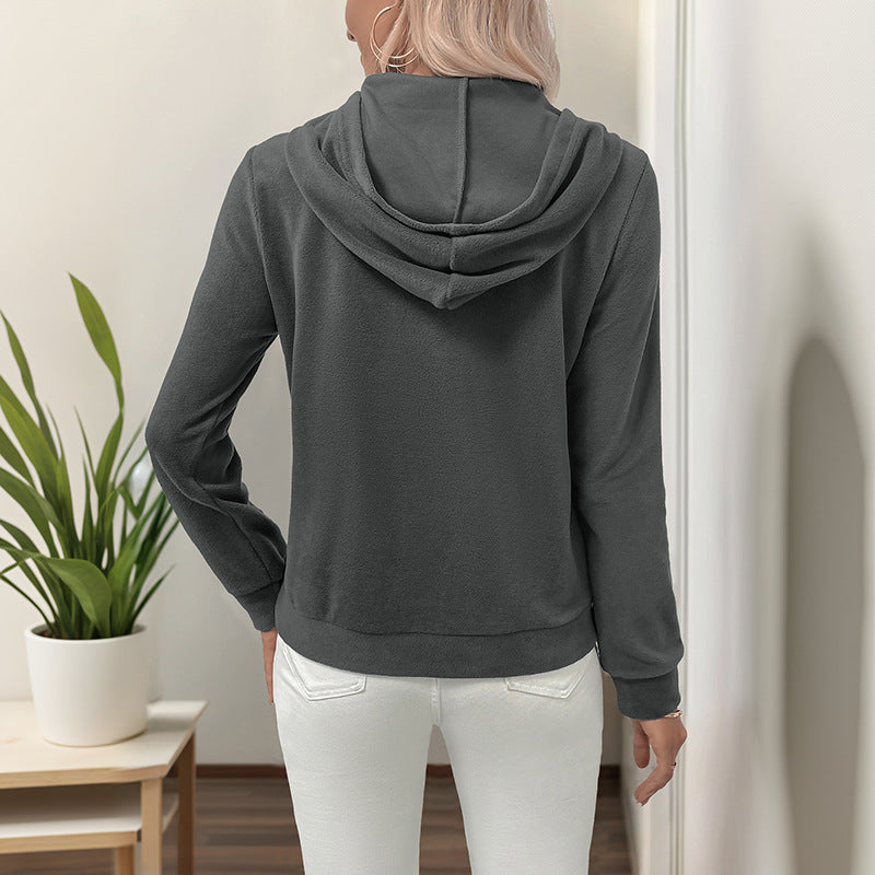 Damen lässiger Kapuzenpullover mit dekorativen Akzenten WW