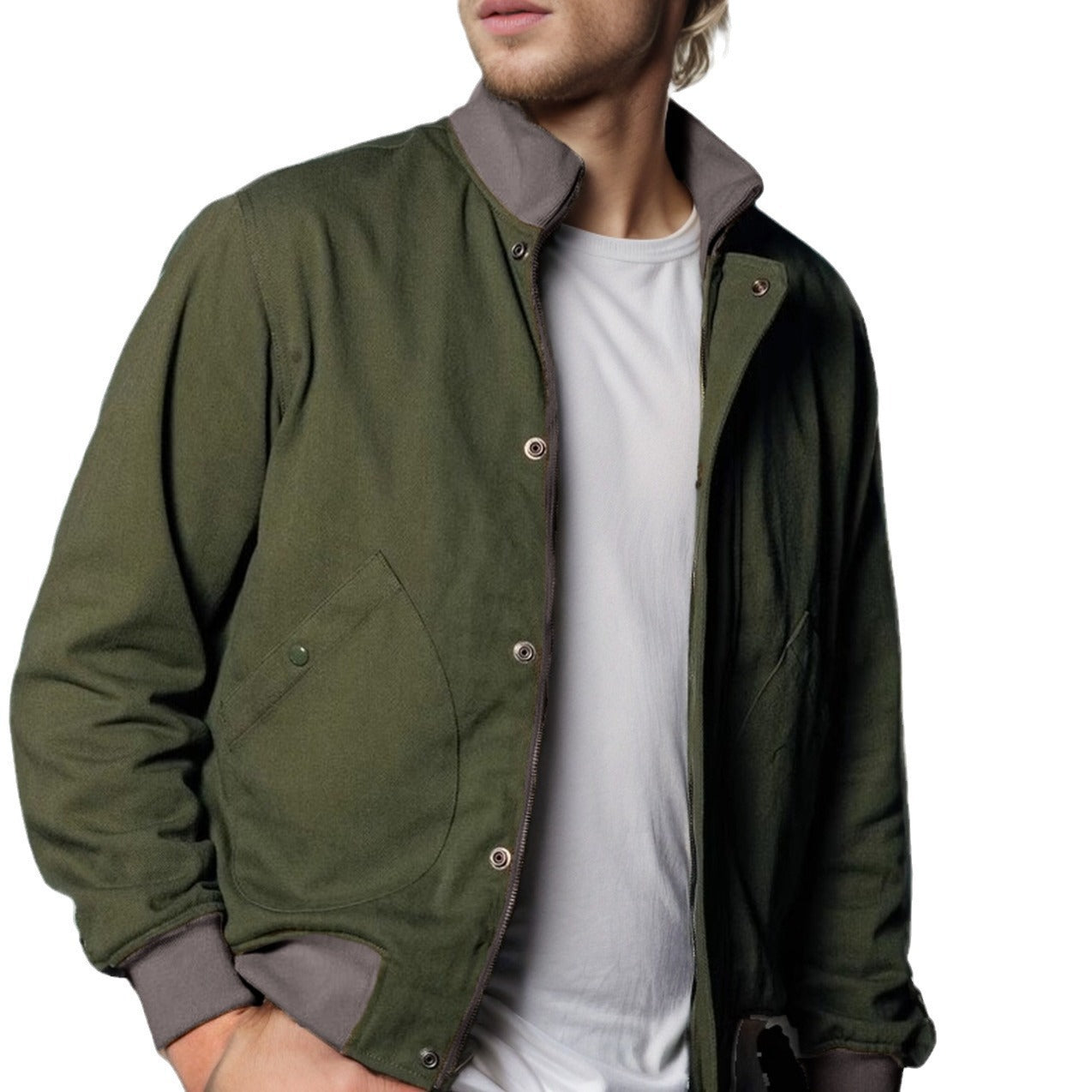 Herren Übergangsjacke mit hohem Kragen und praktischen Taschen WW