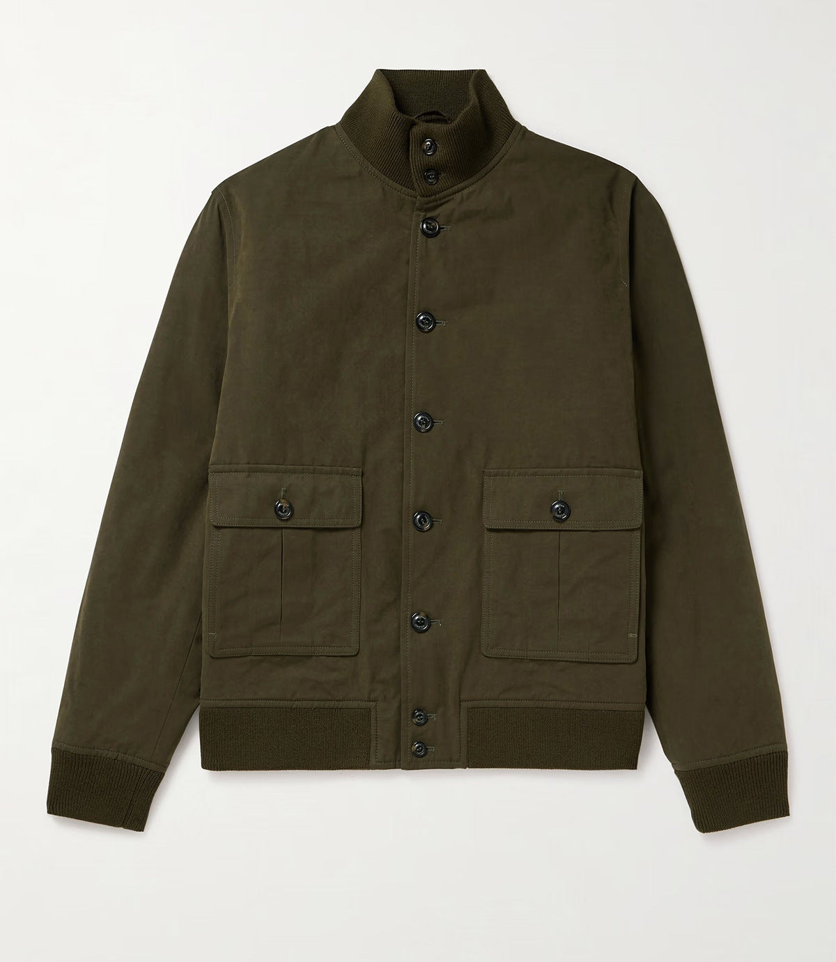 Herren funktionale Utility-Jacke mit hohem Kragen und aufgesetzten Taschen WW