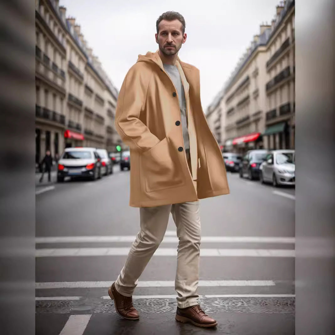 Herren praktische und elegante Kapuzenjacke aus weichem Material WW