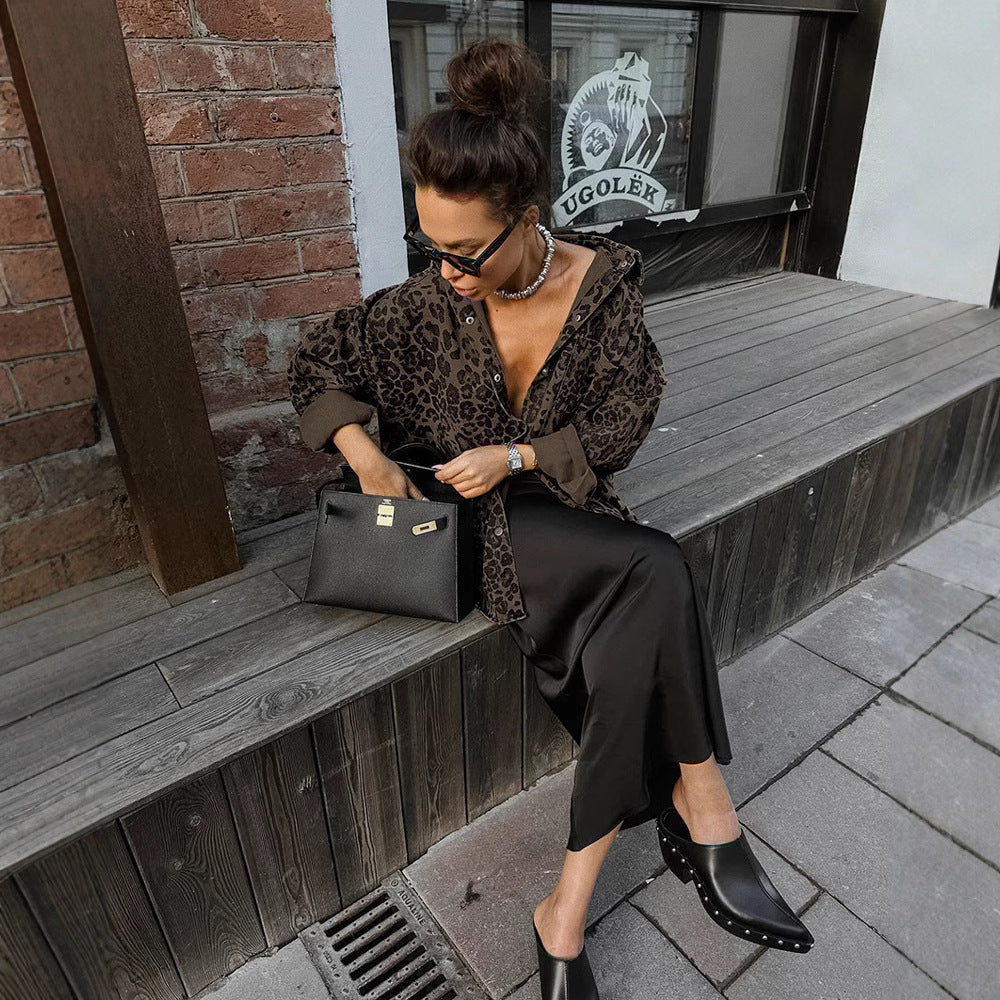 Damen Leichtes Overshirt mit Leopardenmuster und lässigem Schnitt WW