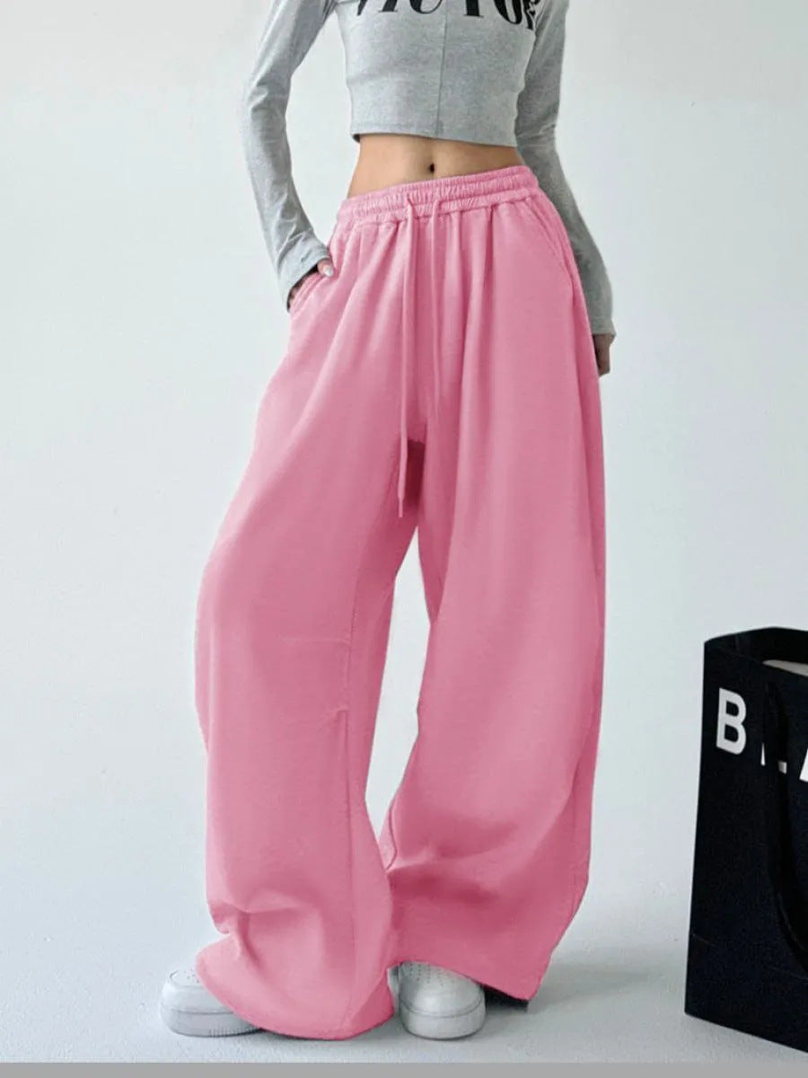 Damen Lässige Jogginghose mit weitem Schnitt und elastischem Bund WW