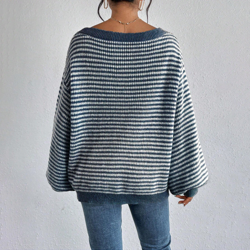 Damen lässiger Oversized-Pullover mit asymmetrischem Schnitt und modernem Gewebe WW