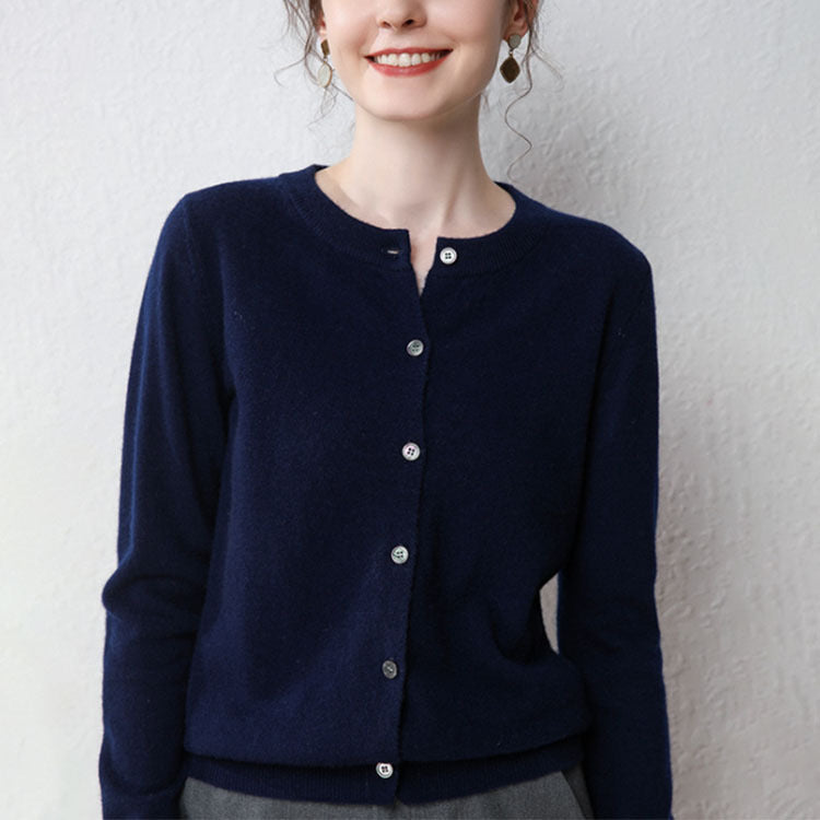 Damen Feinstrick Cardigan mit Knopfleiste und weichem Material WW