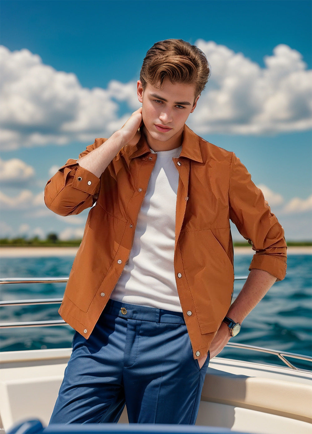 Herren multifunktionale Sommerjacke mit Druckknopfverschluss und atmungsaktiven Einsätzen WW