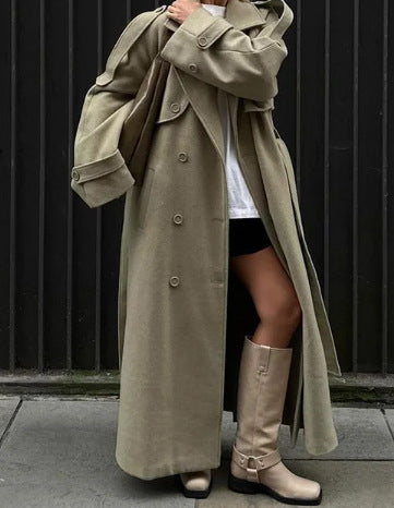 Damen Wolle Trenchcoat WW