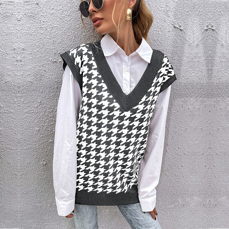 Damen Pullover-Pärchen im zeitlosen Hahnentrittmuster WW