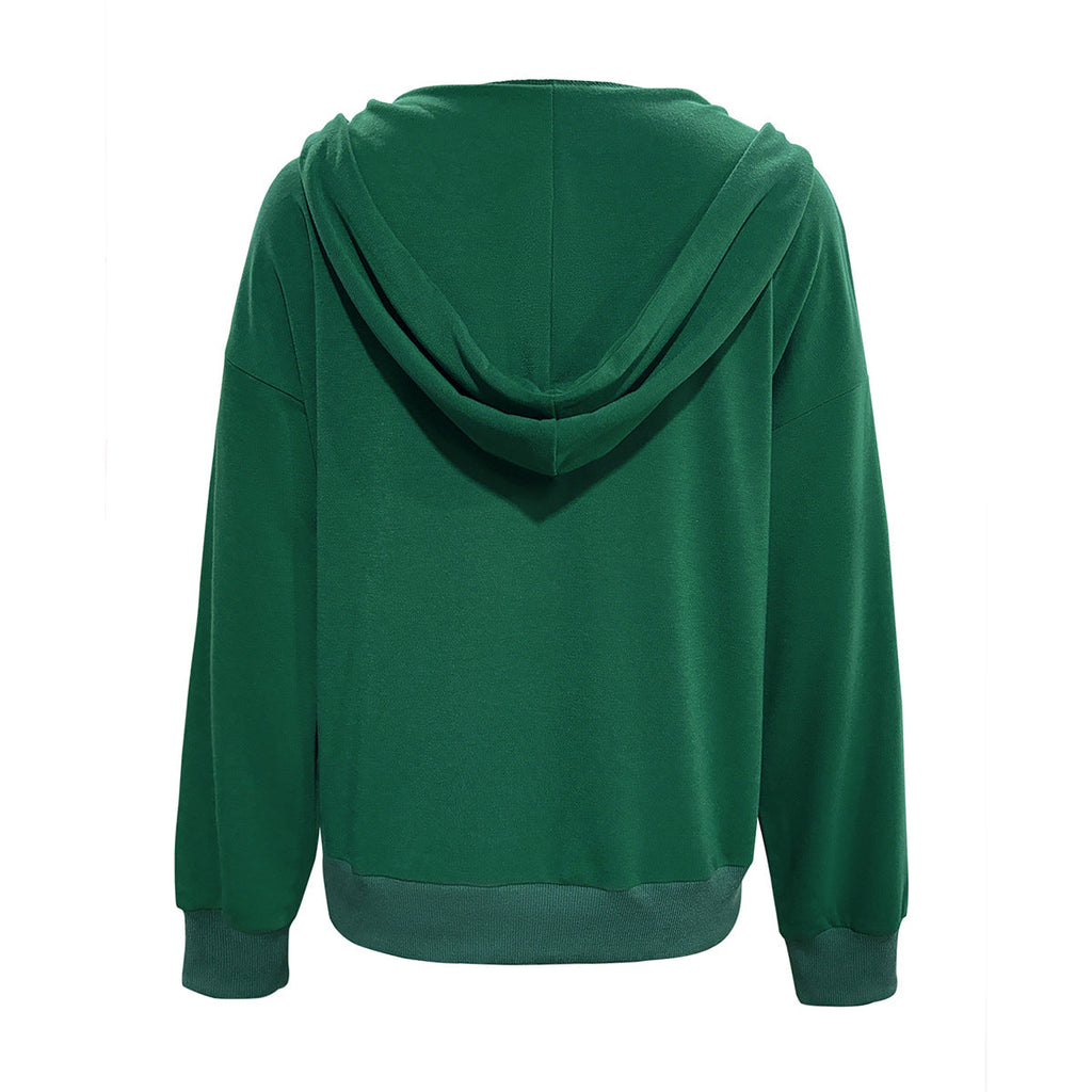 Damen Kapuzenpullover mit Knopfleiste und praktischen Taschen WW
