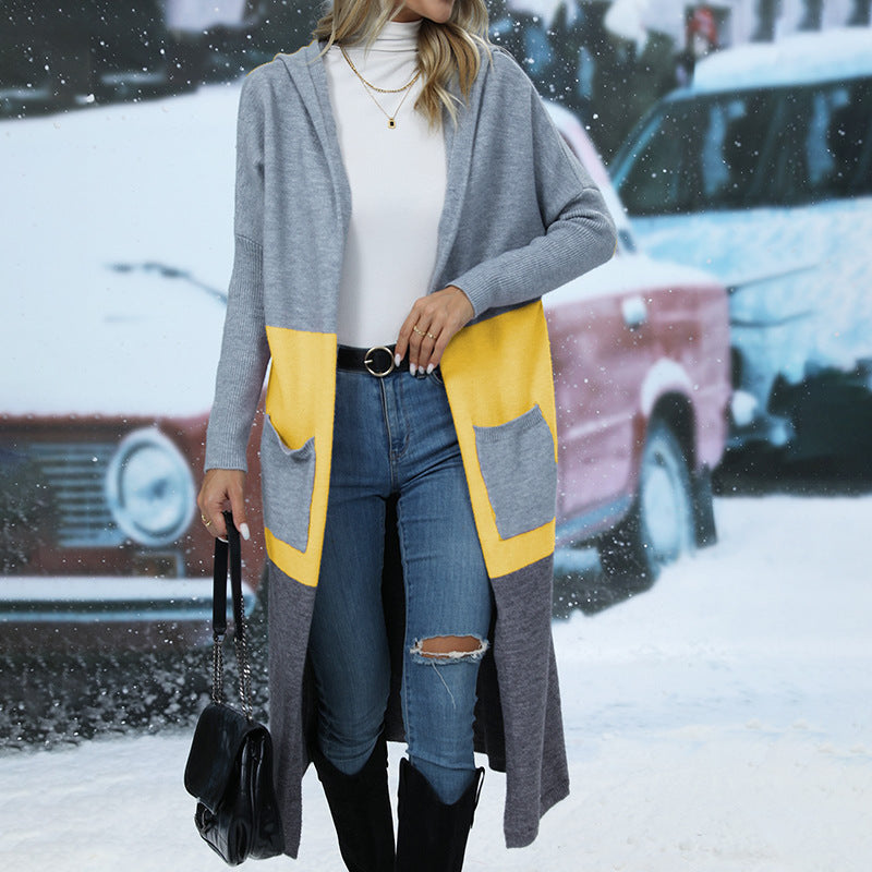Damen lässiger Kapuzencardigan WW