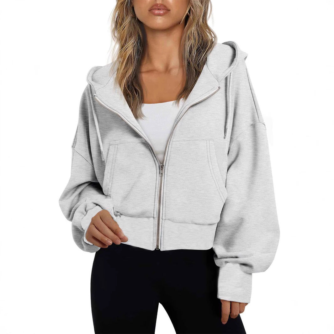 Damen modischer Kapuzenpullover mit lässigem Schnitt und praktischen Taschen WW