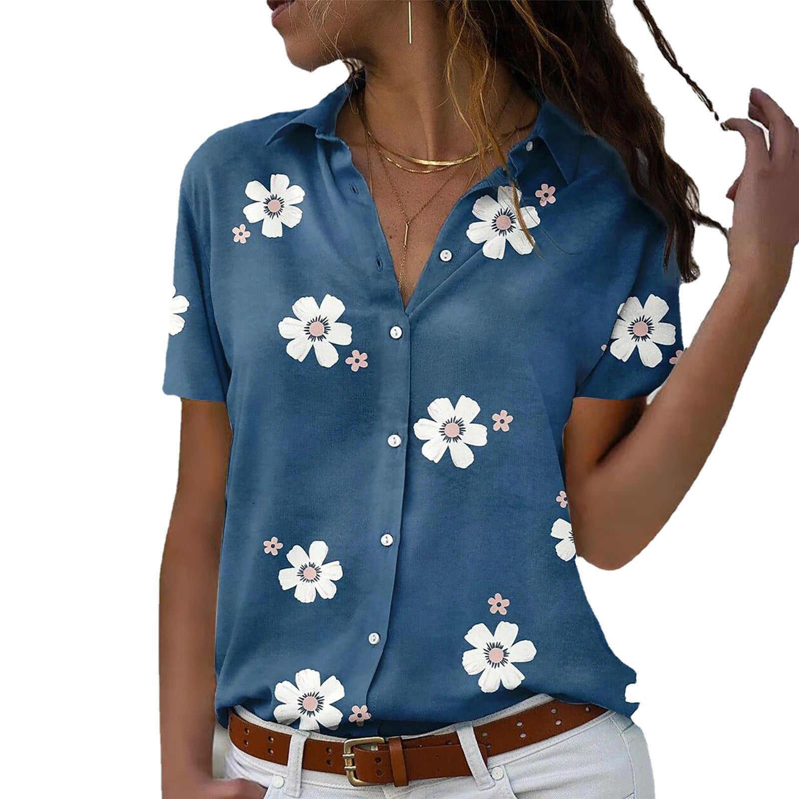 Damen Bluse mit floralem Design WW