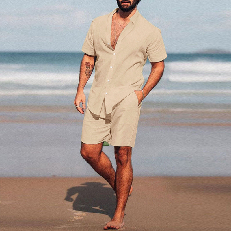 Herren lässiges Kurzarmhemd und Shorts Set WW
