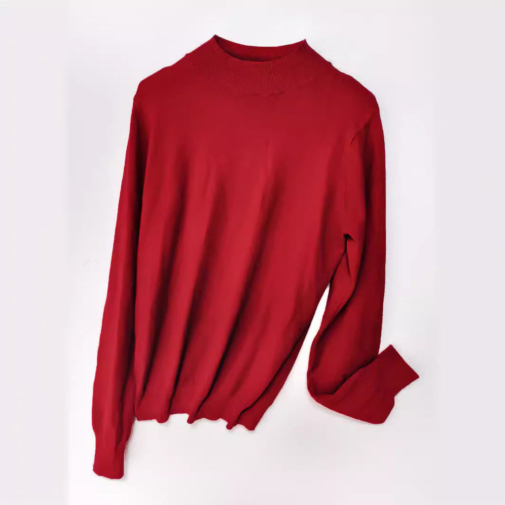 Damen Hochwertiger Pullover mit Stehkragen aus feinem Strick WW