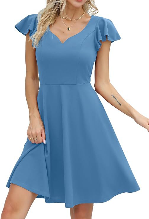 Damen A-Linien Kleid mit Rüschendetails WW