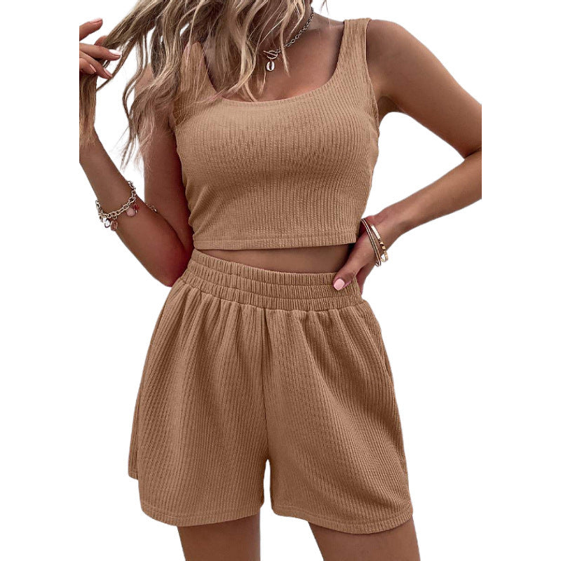 Damen sportliches Zweiteiliges Set mit elastischem Bund und lässigem Schnitt WW