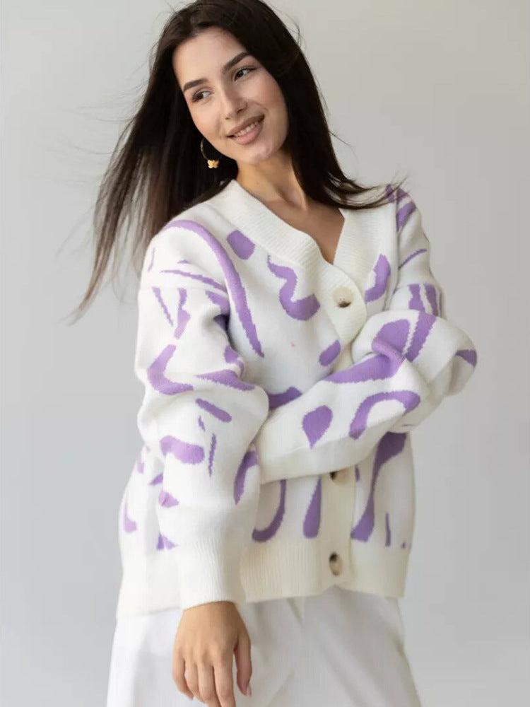 Damen Strickjacke mit einzigartigem Muster WW