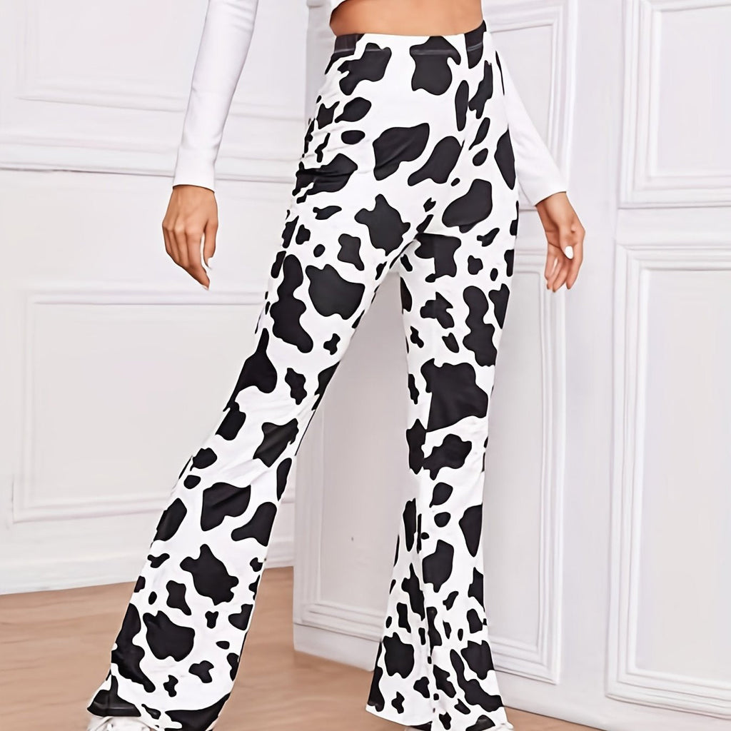 Damen Flared-Leggings mit tierischem Muster WW